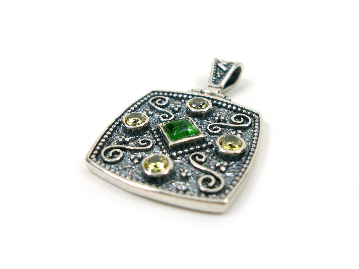 Byzantine Pendant, Sterling Silver 925 Greek Mid Century Byzantine Pendant , 23x23 mm, Byzantine Jewelry, Silver Greek ,Griechische Anhanger