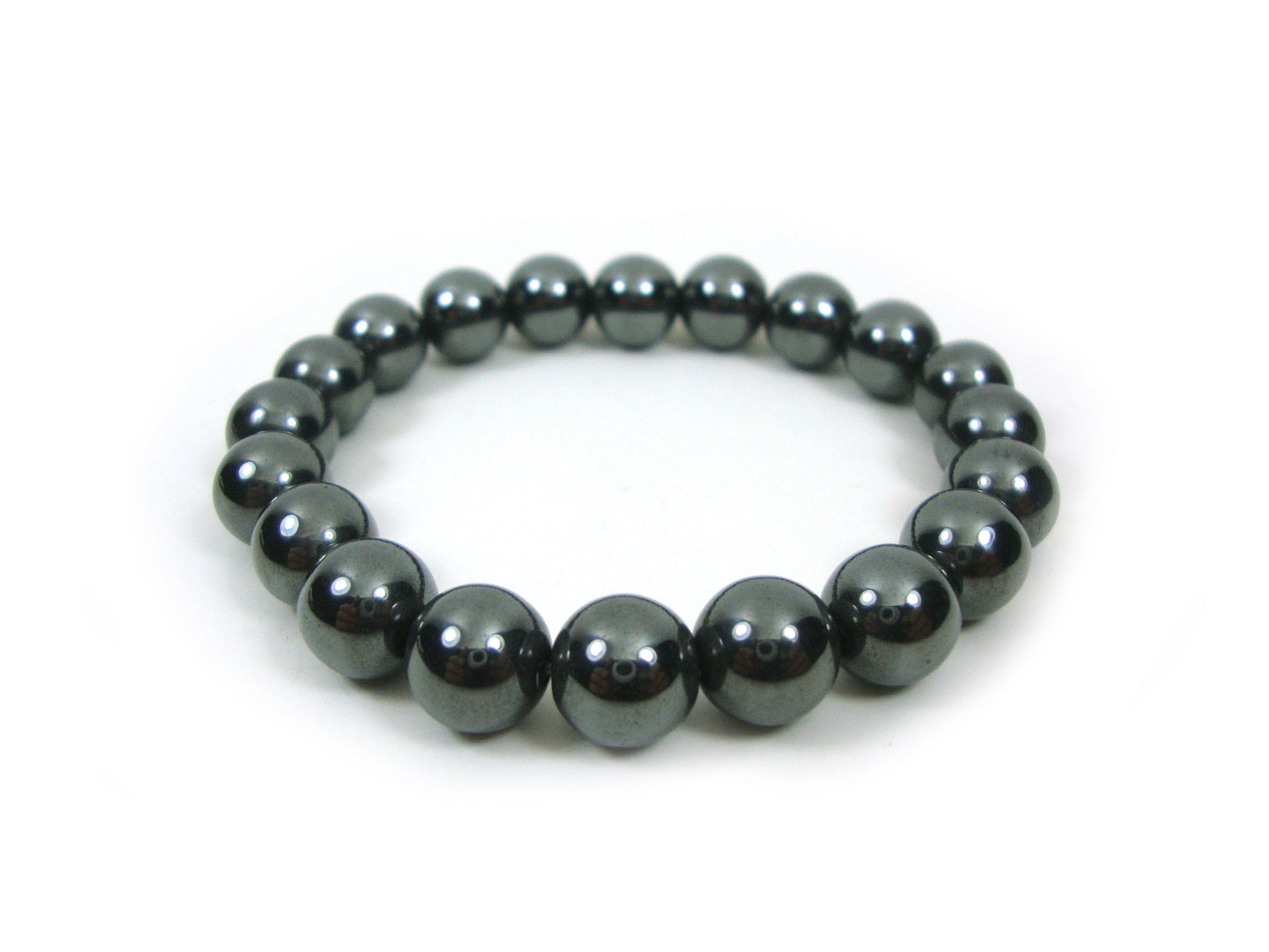 Gemstone Bracelet Natural Hematite Health Concentration Willpower Stones 10mm, Men Women Unisex Bracelet, Hematite Stretch Boho Bracelet