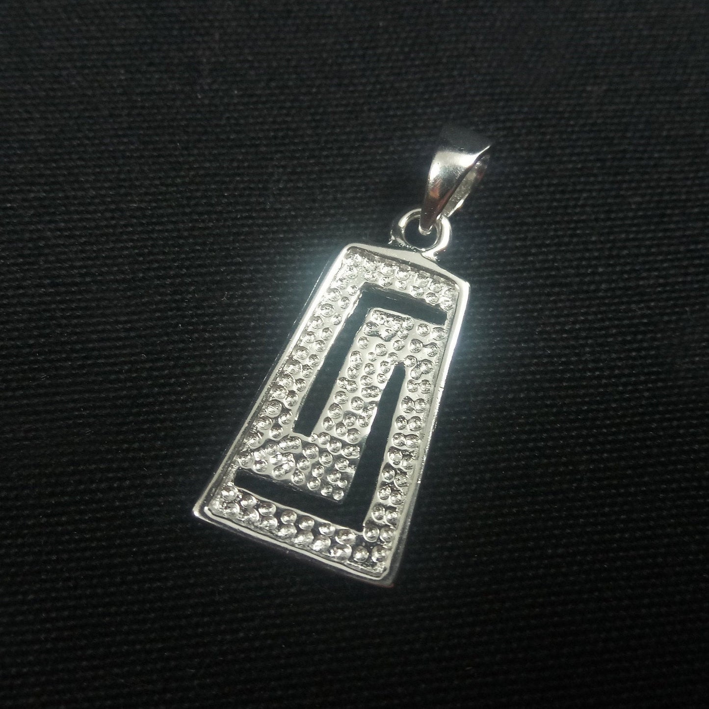 Sterling Silver 925 Greek Key 12x20mm Opal Pendant, Meander Fire Opal Silver Pendant, Griechisches Blau Opal Anhanger,Grece Grecque Pendetif