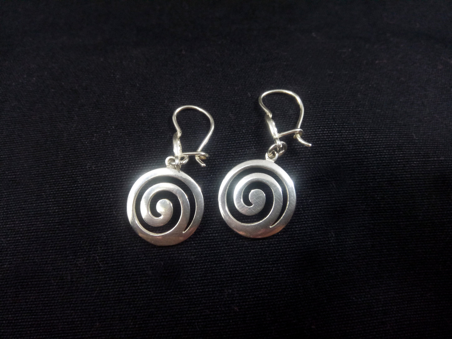 Sterling Silver 925 Greek Spiral Swirl Vortex Dangle Earrings 16mm, Greek Silver Spiral Earrings, Greek Jewelry, Griechische Silber Ohrringe
