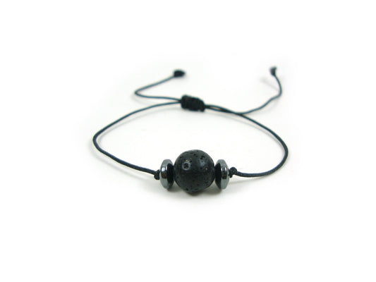 Santorini Lava Stone Bracelet, Lava Bracelet, Macrame Rope Lava Adjustable Bracelet, Unisex Men Women Lava Jewelry Bracelet, Meditation Yoga