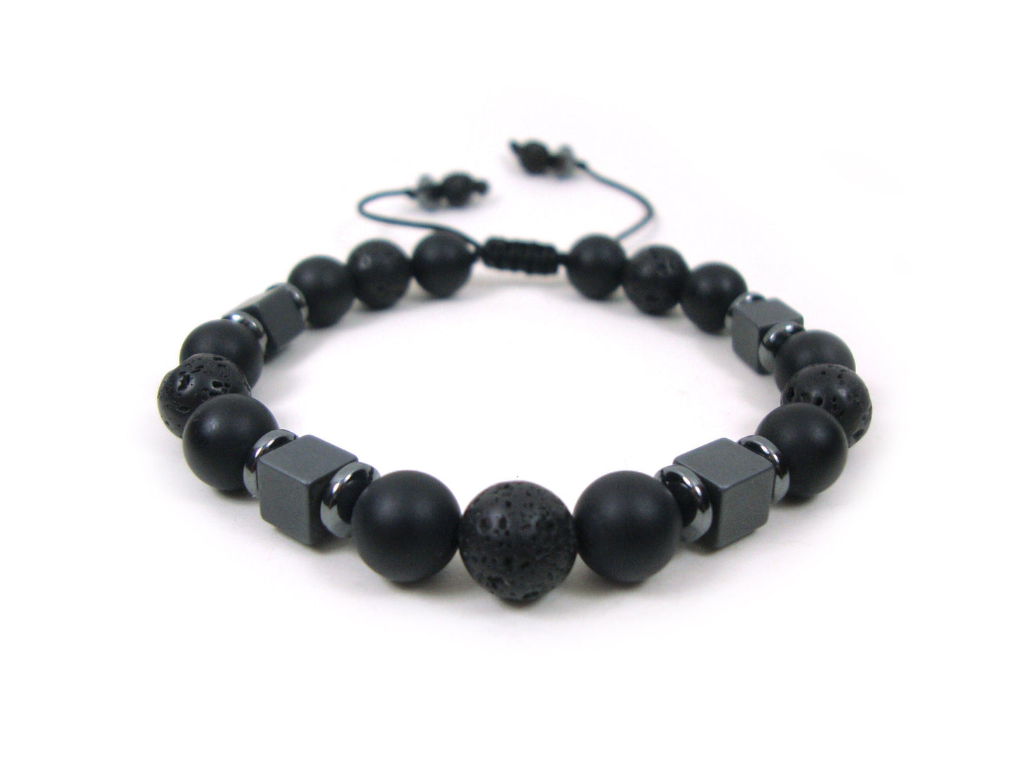Lava Bracelet, Lava Onyx Men Women Unisex Adjustable Bracelet, Onyx Bracelet, Santorini Volcanic Lava Stone Bracelet, Mens Bracelet, Lava
