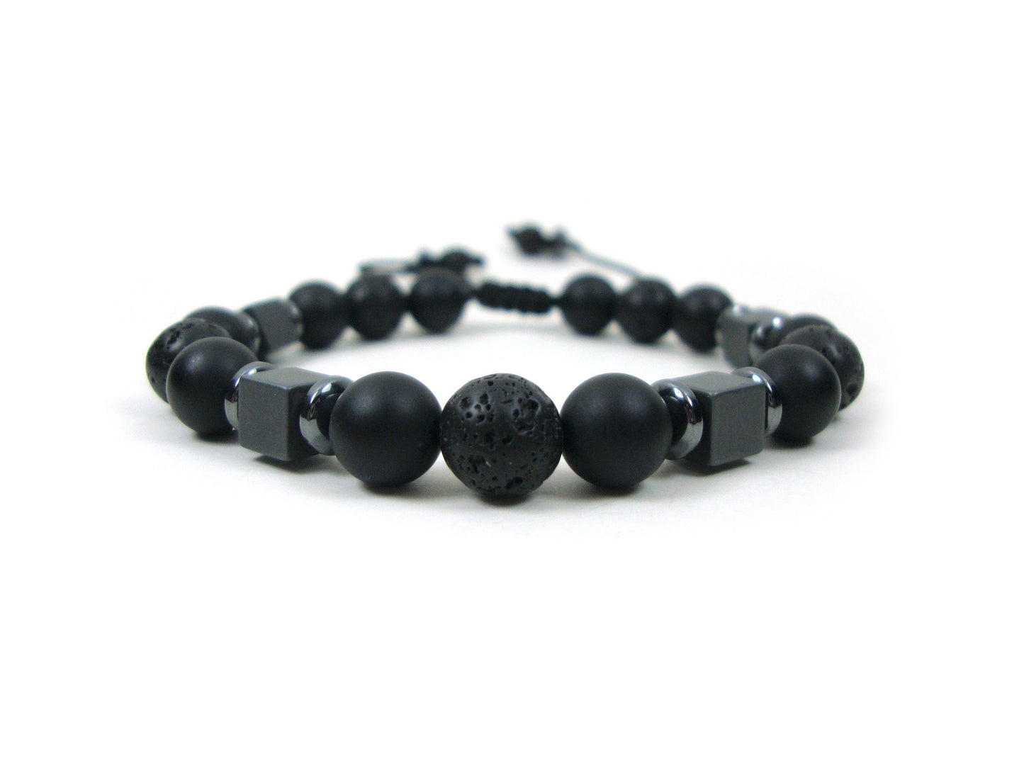 Lava Bracelet, Lava Onyx Men Women Unisex Adjustable Bracelet, Onyx Bracelet, Santorini Volcanic Lava Stone Bracelet, Mens Bracelet, Lava