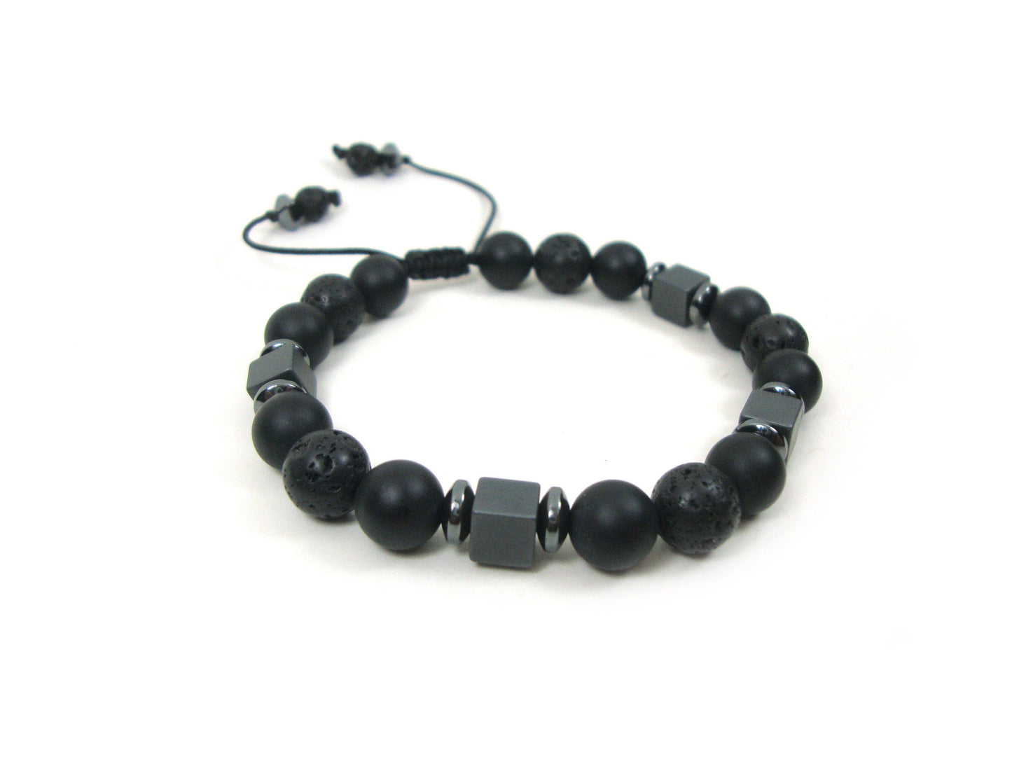 Lava Bracelet, Lava Onyx Men Women Unisex Adjustable Bracelet, Onyx Bracelet, Santorini Volcanic Lava Stone Bracelet, Mens Bracelet, Lava