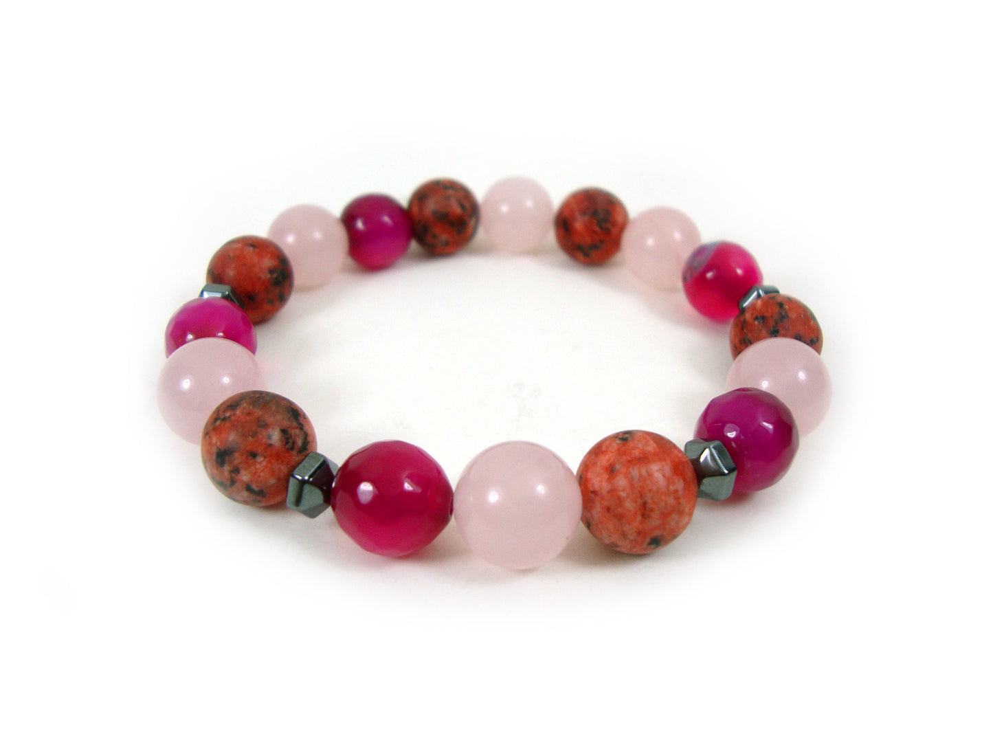 Natural Ruby Agate Pink Quartz Matt Red jasper Stones 10mm Bracelet, Gemstone Men Women Unisex Jewelry Bracelet, Natural Stones Bracelet