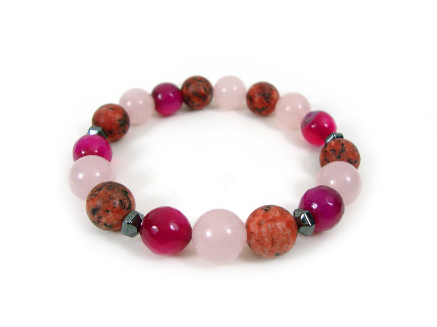 Natural Ruby Agate Pink Quartz Matt Red jasper Stones 10mm Bracelet, Gemstone Men Women Unisex Jewelry Bracelet, Natural Stones Bracelet