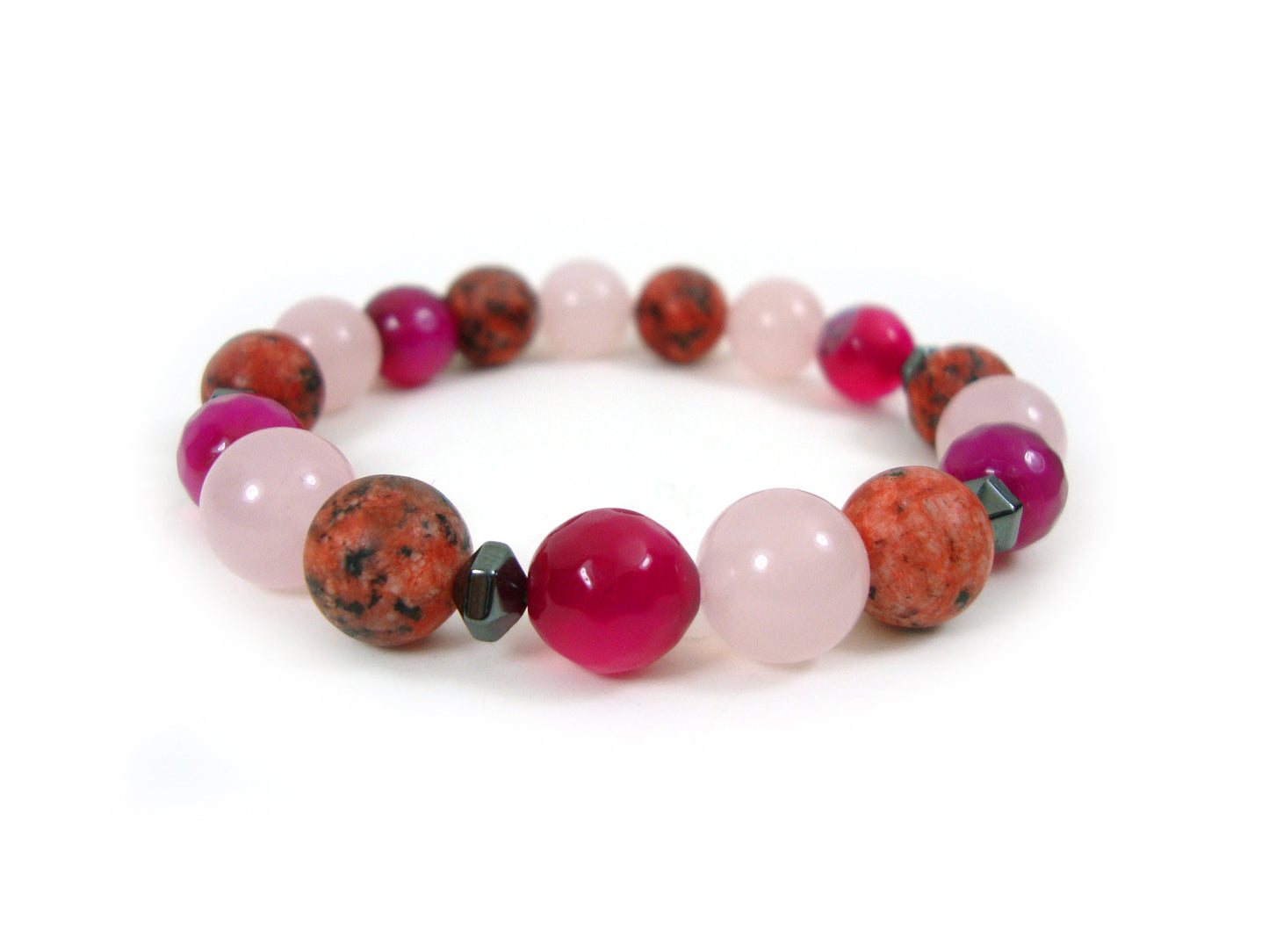 Natural Ruby Agate Pink Quartz Matt Red jasper Stones 10mm Bracelet, Gemstone Men Women Unisex Jewelry Bracelet, Natural Stones Bracelet