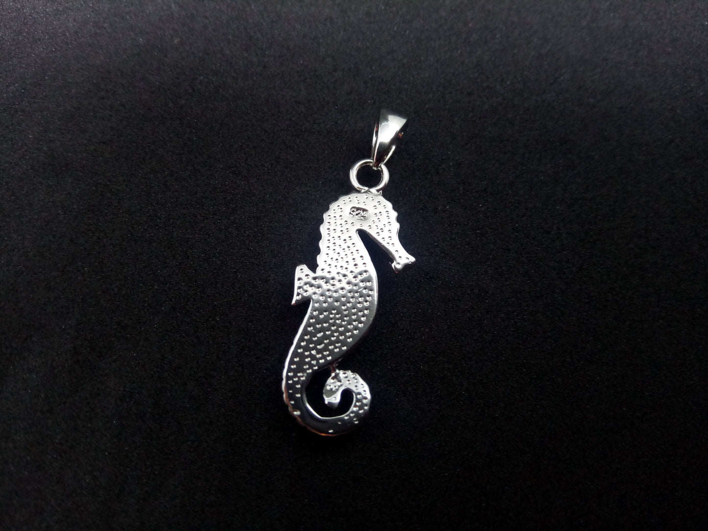 Sterling Silver 925 Seahorse 28x10mm Opal Pendant, SeahorseFire Opal Silver Pendant, Griechisches Blau Opal Anhanger, Grecque Pendetif