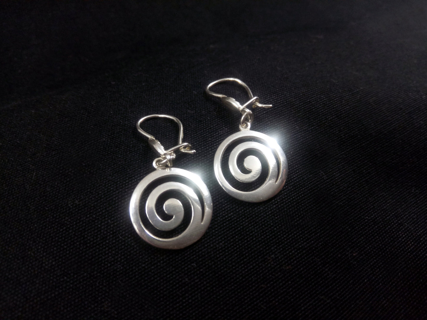 Sterling Silver 925 Greek Spiral Swirl Vortex Dangle Earrings 16mm, Greek Silver Spiral Earrings, Greek Jewelry, Griechische Silber Ohrringe