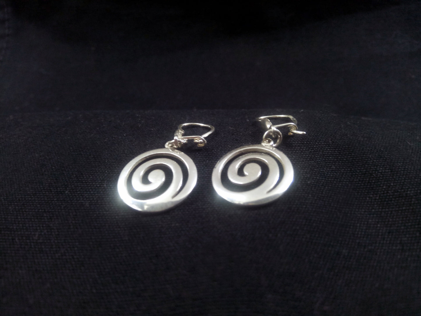 Sterling Silver 925 Greek Spiral Swirl Vortex Dangle Earrings 16mm, Greek Silver Spiral Earrings, Greek Jewelry, Griechische Silber Ohrringe