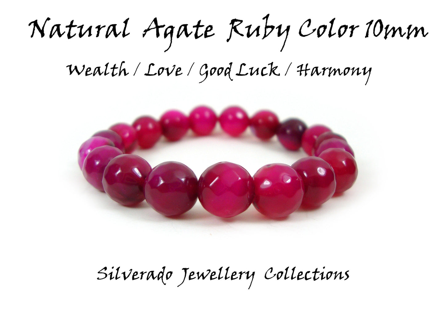 Natural Ruby Agate 10mm Stones Bracelet, Agate Bracelet, Purple Agate Bracelet, Purple Stones Men Women Bracelet, Agate Natur Stein Armband