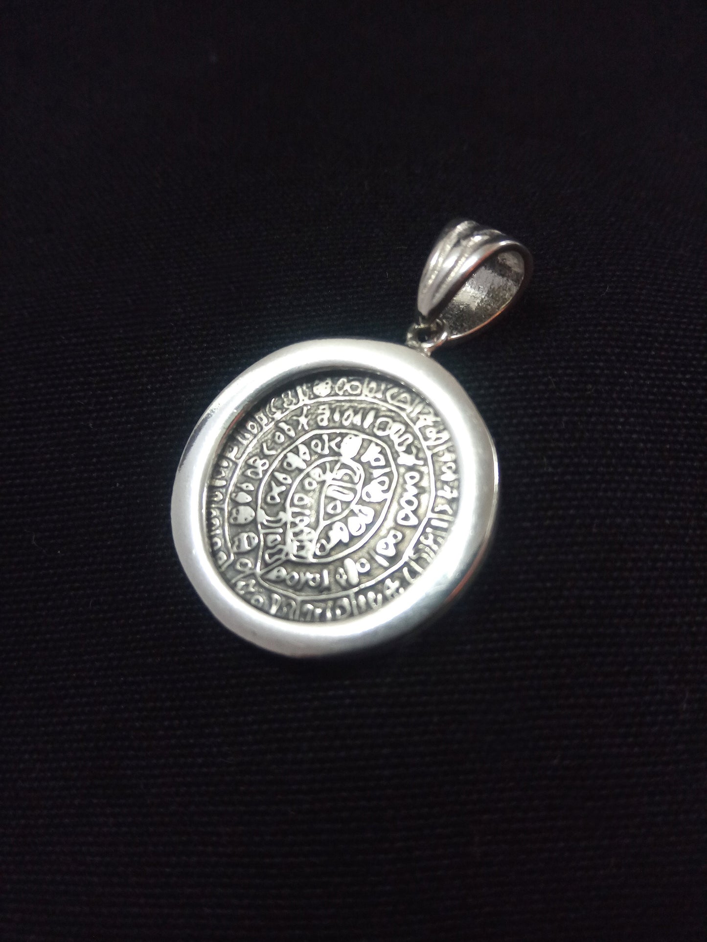 Phaistos Disc Silver Chain Necklace