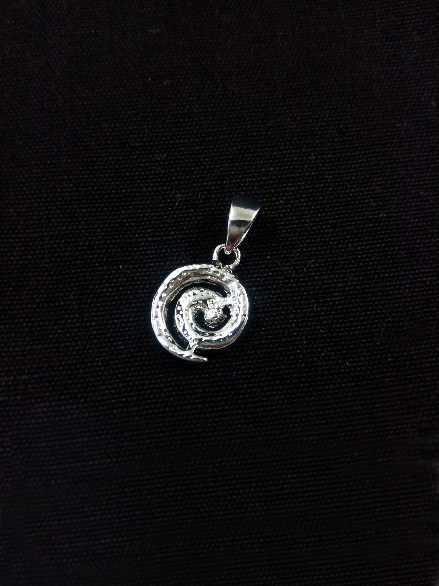 Sterling Silver 925 Fire Rainbow Blue Opal Greek Spiral Small Pendant 11mm, Ancient Greek Spiral Swirl Vortex Opal Pendant, Opal Jewelry