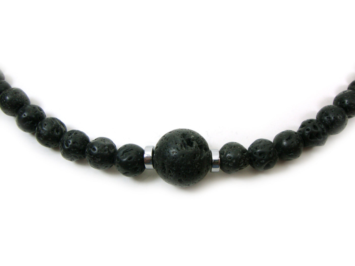 Volcanic Lava Santorini Greek Gradual Stones Necklace, Lava Necklace, Lava Stein Halskette, 40-45-50-55-60 cm, 16-18-20-22-24 inches