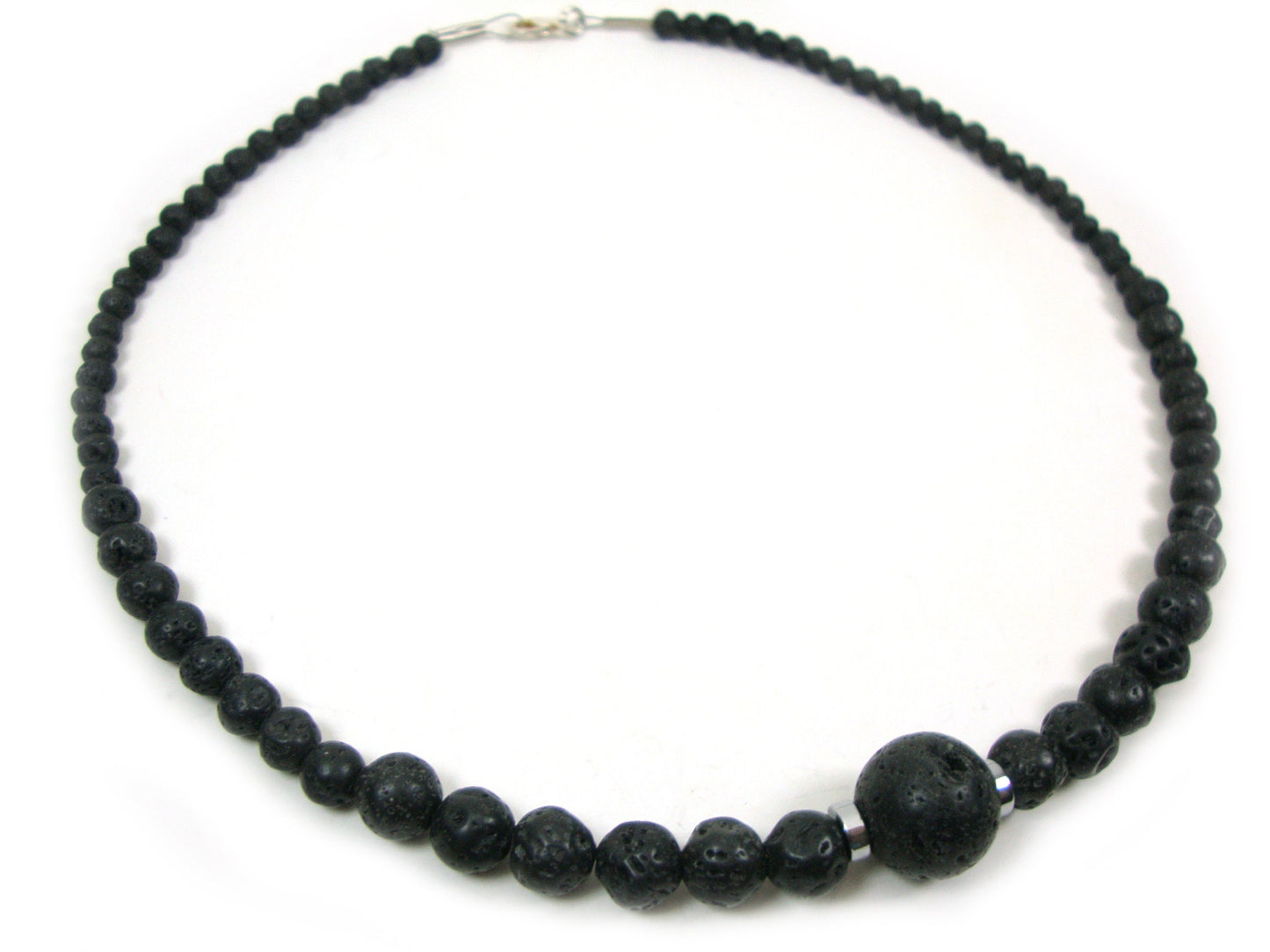 Volcanic Lava Santorini Greek Gradual Stones Necklace, Lava Necklace, Lava Stein Halskette, 40-45-50-55-60 cm, 16-18-20-22-24 inches