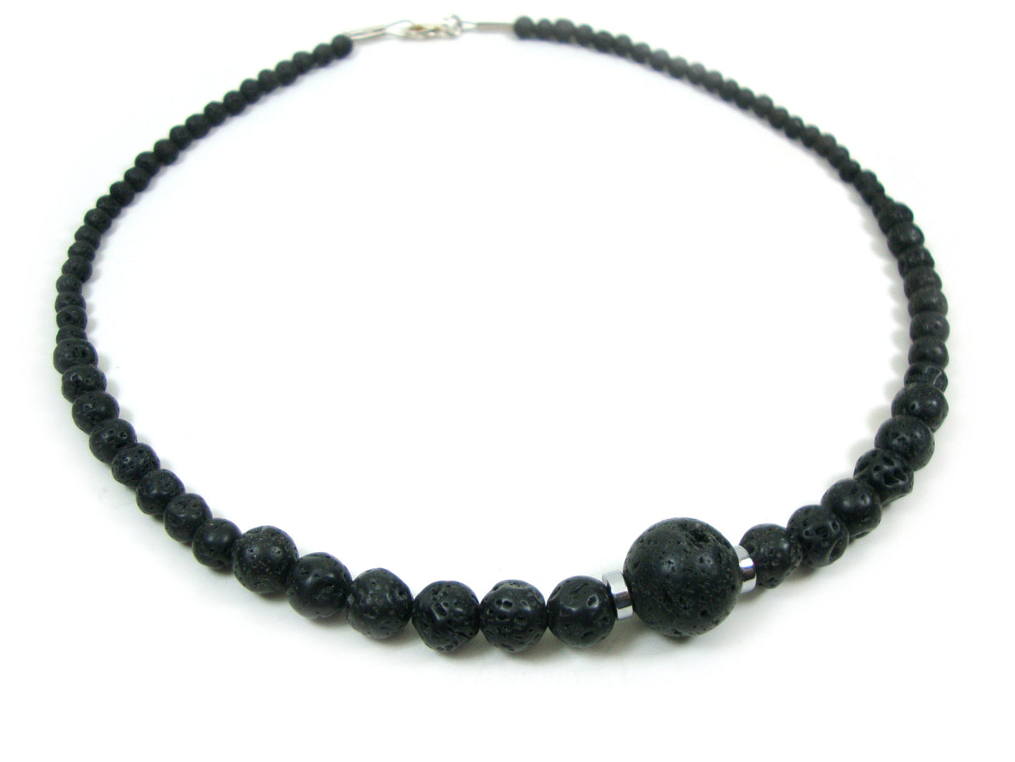 Volcanic Lava Santorini Greek Gradual Stones Necklace, Lava Necklace, Lava Stein Halskette, 40-45-50-55-60 cm, 16-18-20-22-24 inches