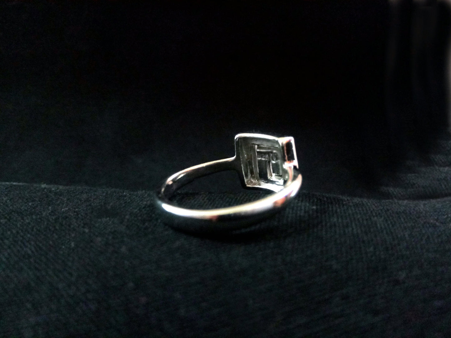 Sterling Silver 925 Meander Opal Square Ring, Greek Key Blue Opal Ring US8 , Greek Opal Jewelry, Griechisches Opal Silber Ring,Bague Grecque