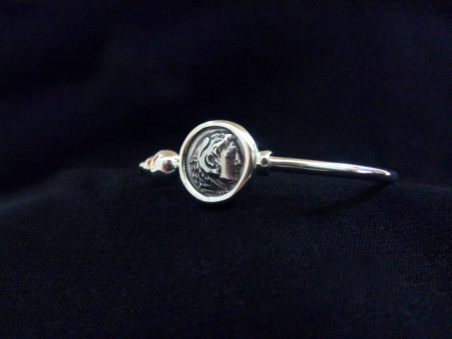 Image of Alexander's Legacy bracelet featuring a stunning 11mm replica of an Ancient Greek coin, paying homage to the legendary Alexander The Great. Crafted with meticulous attention to detail by Sirioti Jewelry.
