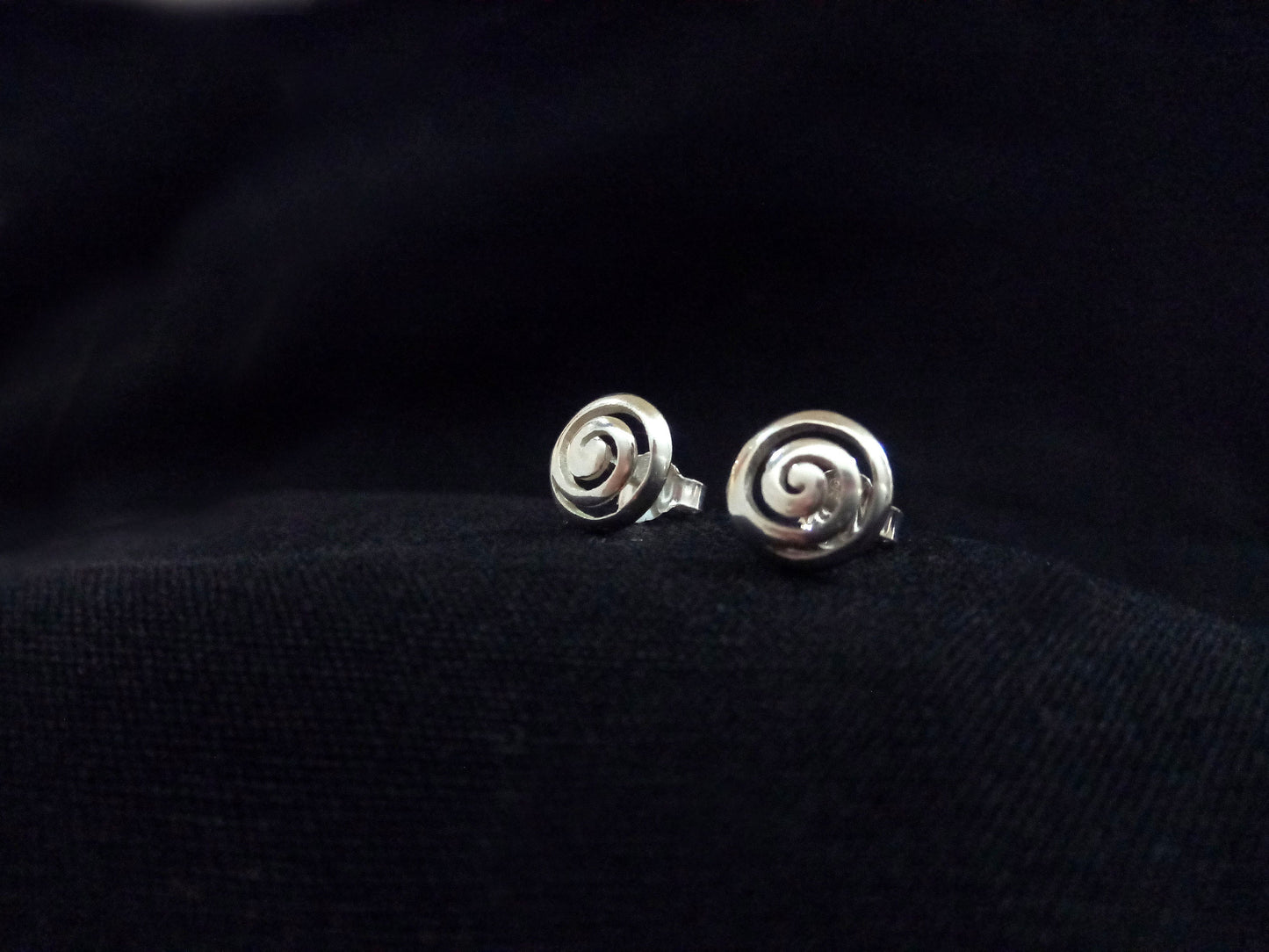 Sterling Silver 925 Meander Greek Small Stud Spiral Earrings 9mm, Greek Stud Earrings, Griechisches Silber Ohrringe Bijoux Grecque,Earrings