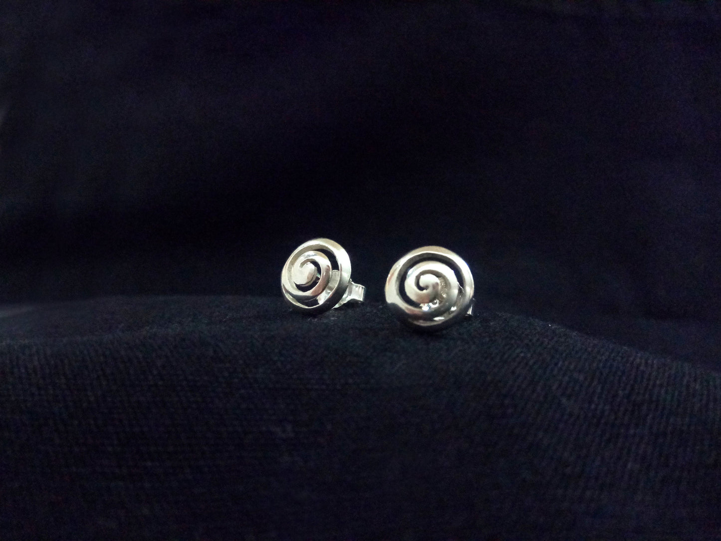 Sterling Silver 925 Meander Greek Small Stud Spiral Earrings 9mm, Greek Stud Earrings, Griechisches Silber Ohrringe Bijoux Grecque,Earrings
