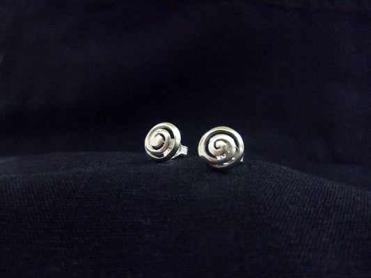 Sterling Silver 925 Meander Greek Small Stud Spiral Earrings 9mm, Greek Stud Earrings, Griechisches Silber Ohrringe  Bijoux Grecque,Earrings
