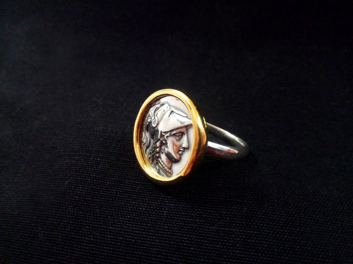 Greek Goddess Athena Silver Ring 21mm