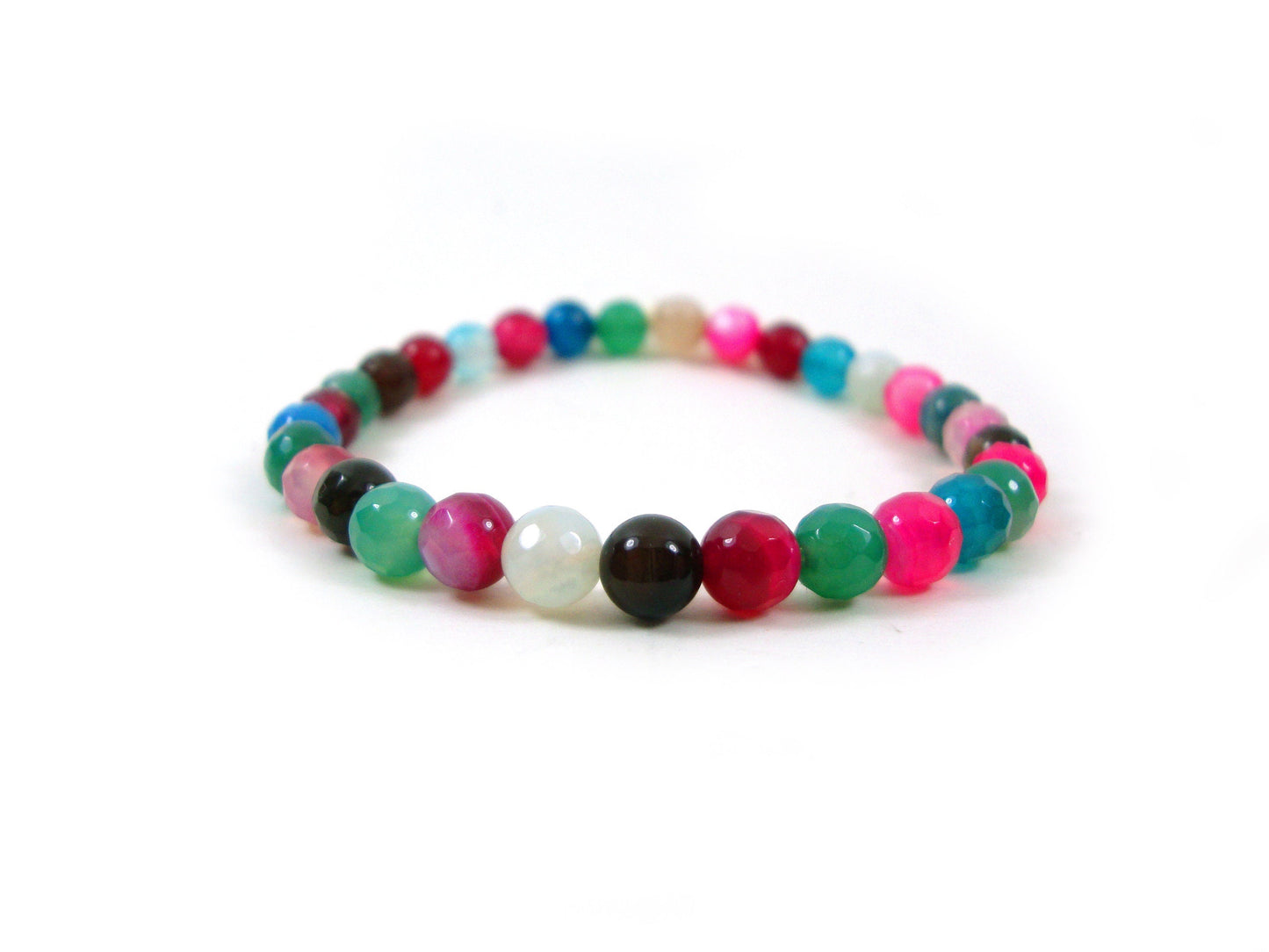 Natural Agate Multicolor Stones Bracelet, Agate Bracelet, Gemstone Bracelet, Natural Stones Men Women Bracelet, Agate Natur Stein Armband