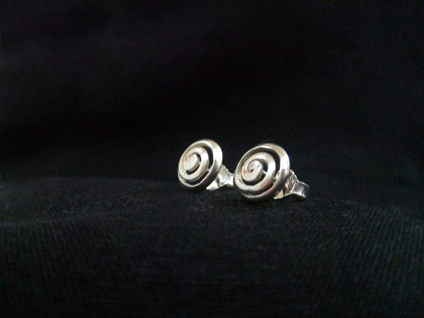 Sterling Silver 925 Meander Greek Small Stud Spiral Earrings 9mm, Greek Stud Earrings, Griechisches Silber Ohrringe Bijoux Grecque,Earrings