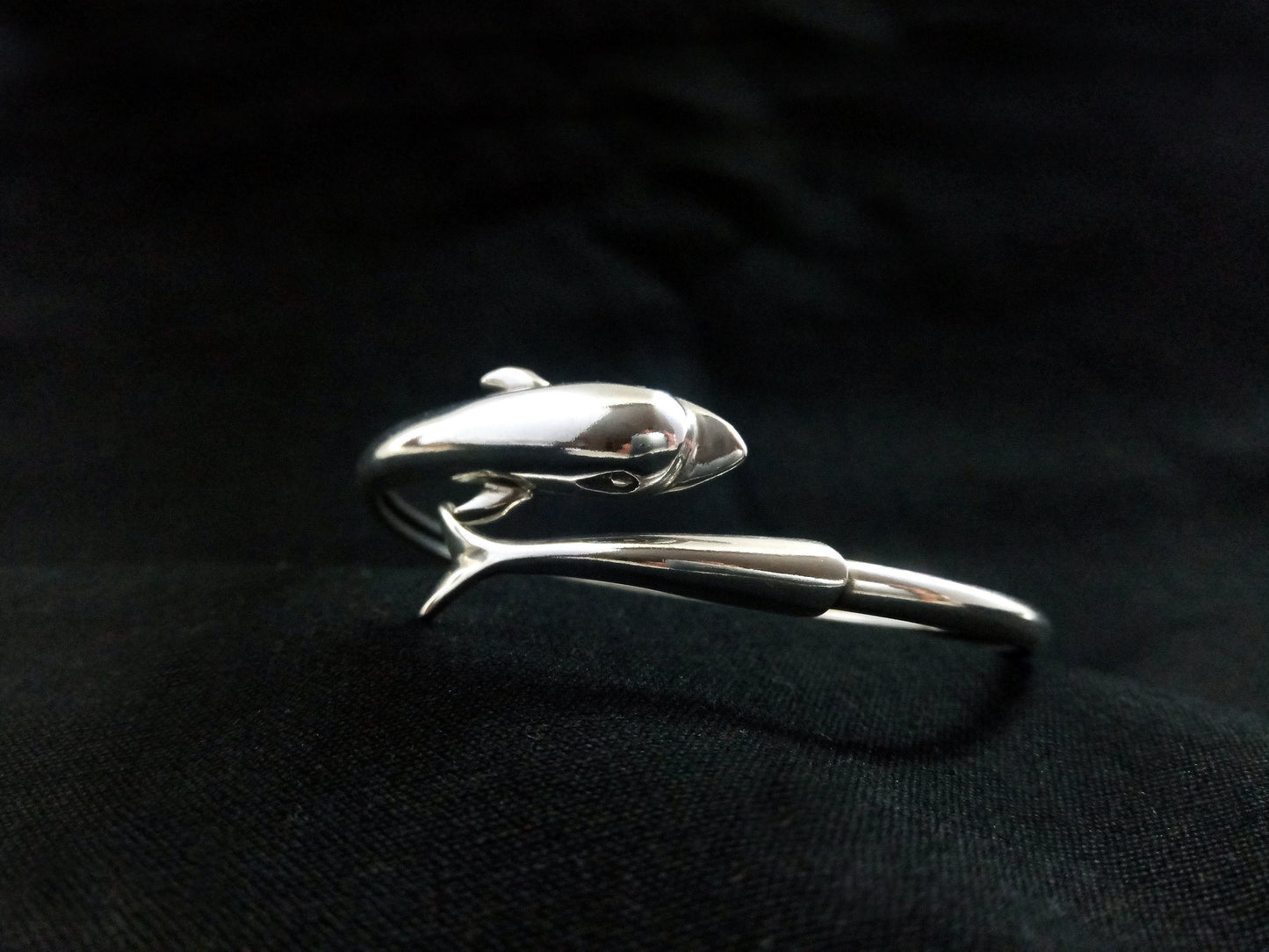 Sterling Silver 925 Dolphin Head Tail Greek Cuff bangle Bracelet, Dolphin Head Silver Bracelet, Greek Jewelry, Griechischer Armreif, Dolphin