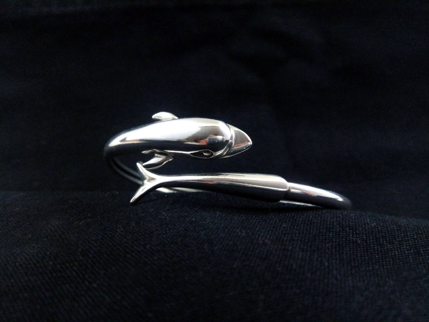 Sterling Silver 925 Dolphin Head Tail Greek Cuff bangle Bracelet, Dolphin Head Silver Bracelet, Greek Jewelry, Griechischer Armreif, Dolphin