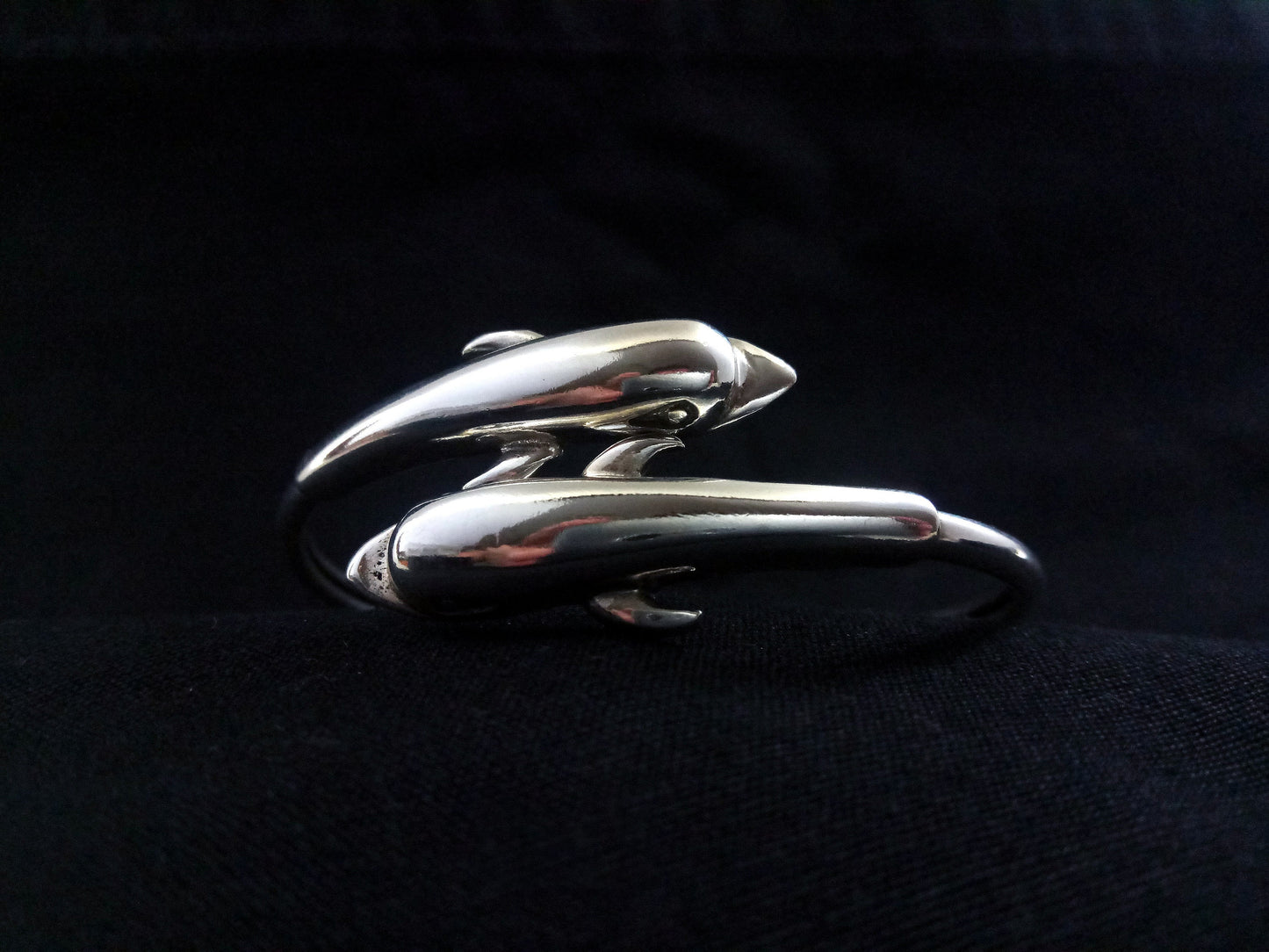Sterling Silver 925 Dolphin Double Head Greek Bangle Bracelet, Dolphin Head Silver Bracelet, Greek Jewelry, Griechischer Armreif, Dolphin