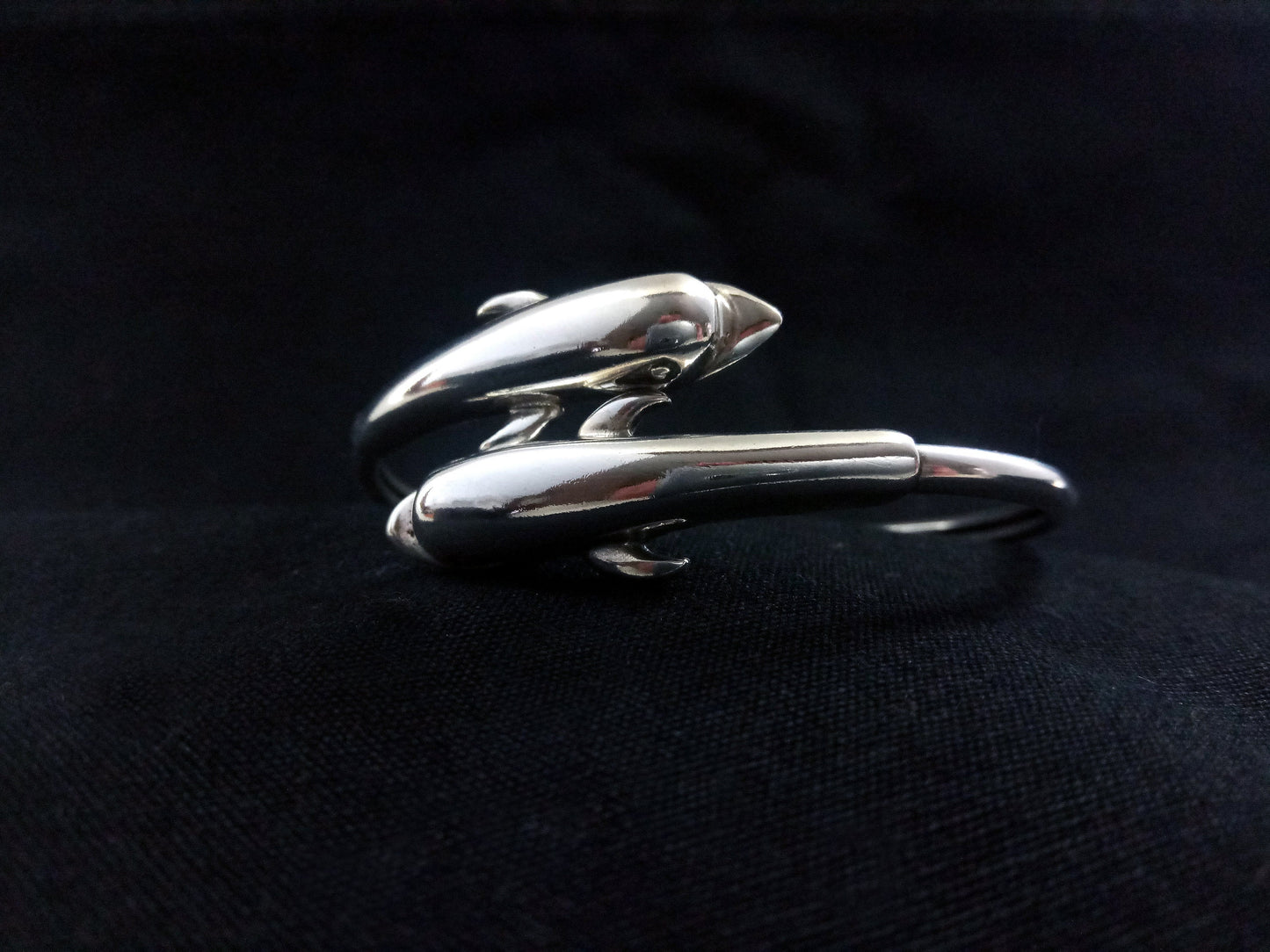 Sterling Silver 925 Dolphin Double Head Greek Bangle Bracelet, Dolphin Head Silver Bracelet, Greek Jewelry, Griechischer Armreif, Dolphin