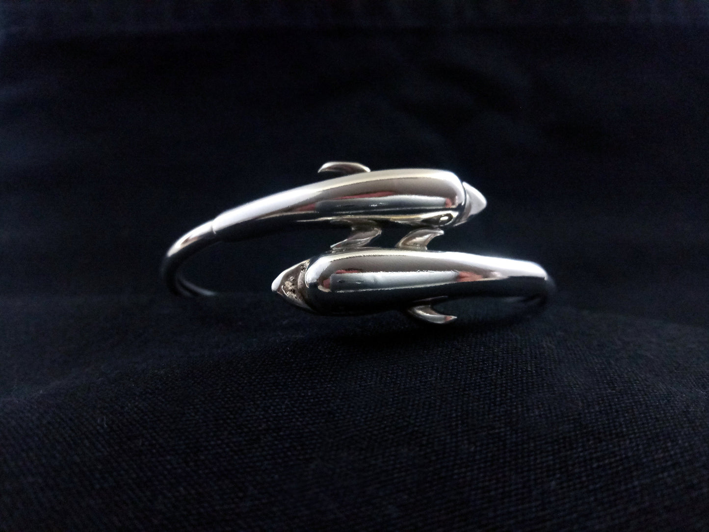 Sterling Silver 925 Dolphin Double Head Greek Bangle Bracelet, Dolphin Head Silver Bracelet, Greek Jewelry, Griechischer Armreif, Dolphin