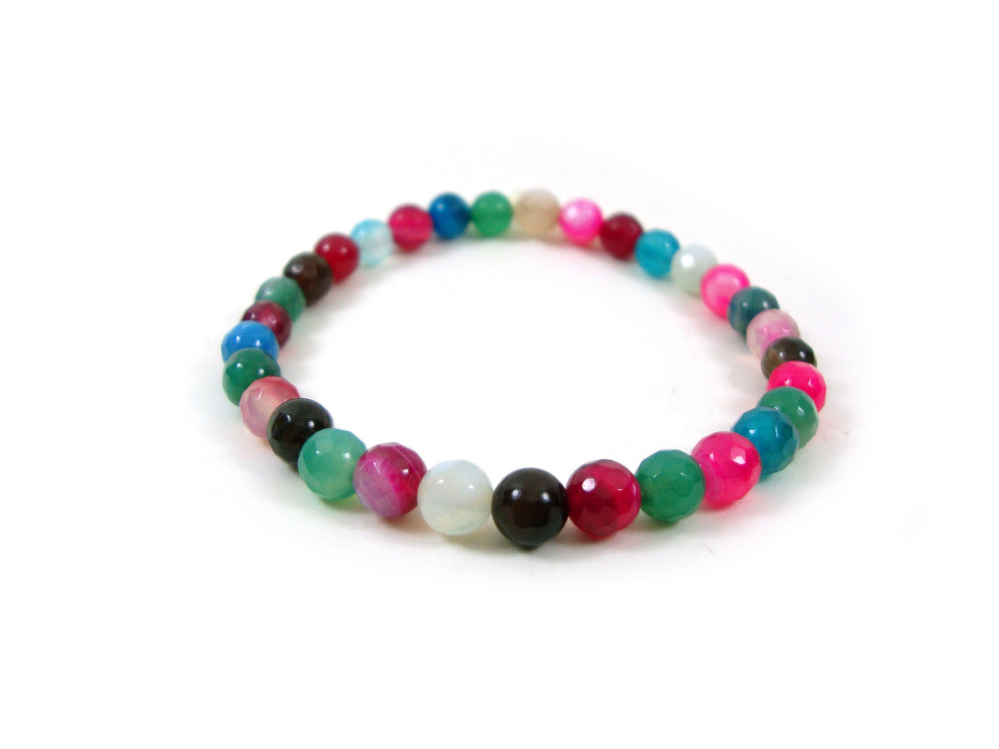 Natural Agate Multicolor Stones Bracelet, Agate Bracelet, Gemstone Bracelet, Natural Stones Men Women Bracelet, Agate Natur Stein Armband