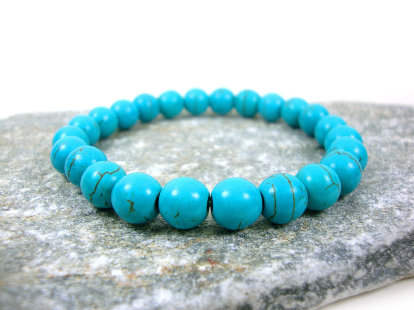 Natural Howlite Blue Stones Bracelet, Howlite Bracelet, Gemstone Bracelet, Natural Stone Men Women Bracelet, Natur Stein Armband