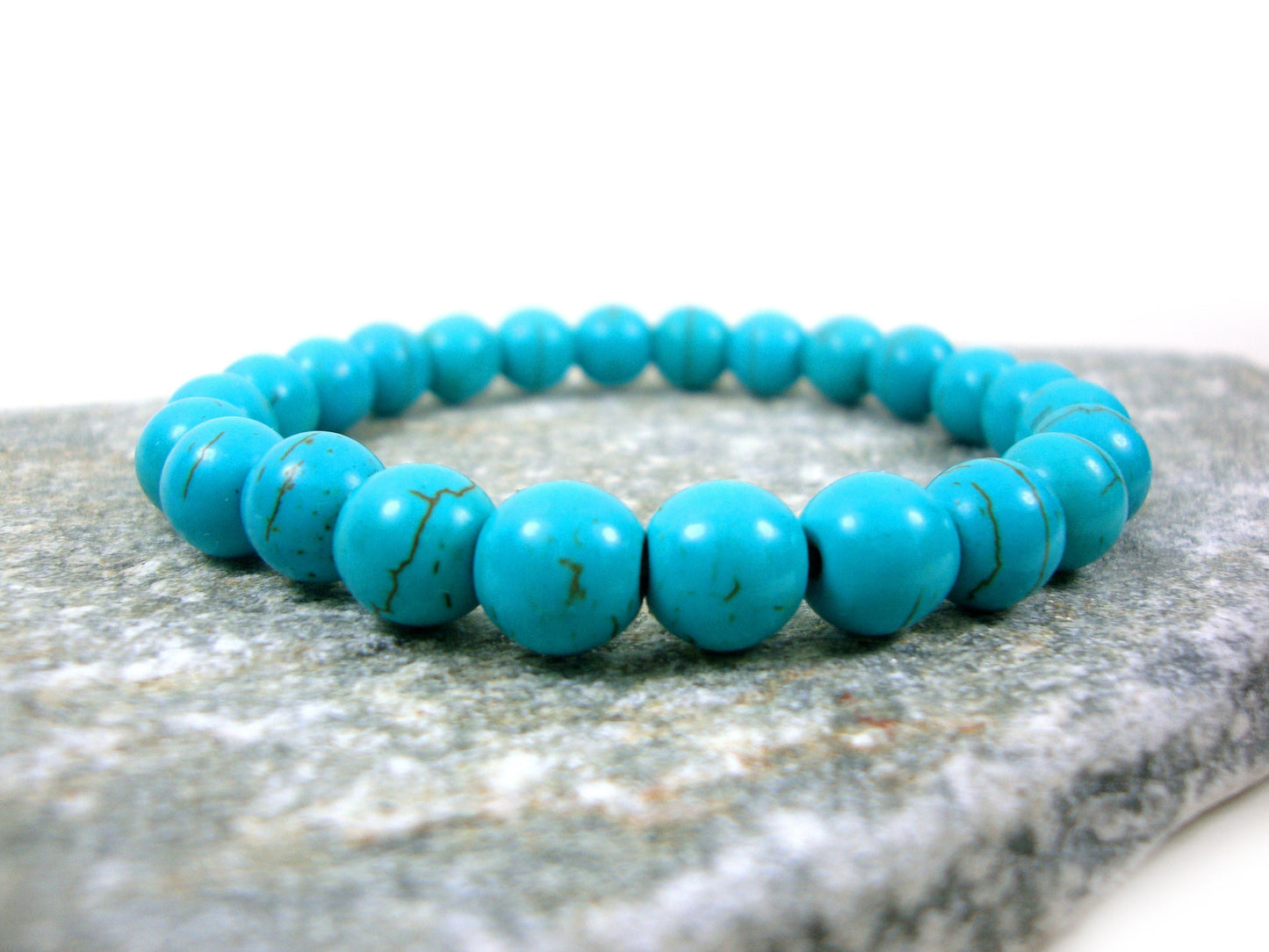 Natural Howlite Blue Stones Bracelet, Howlite Bracelet, Gemstone Bracelet, Natural Stone Men Women Bracelet, Natur Stein Armband