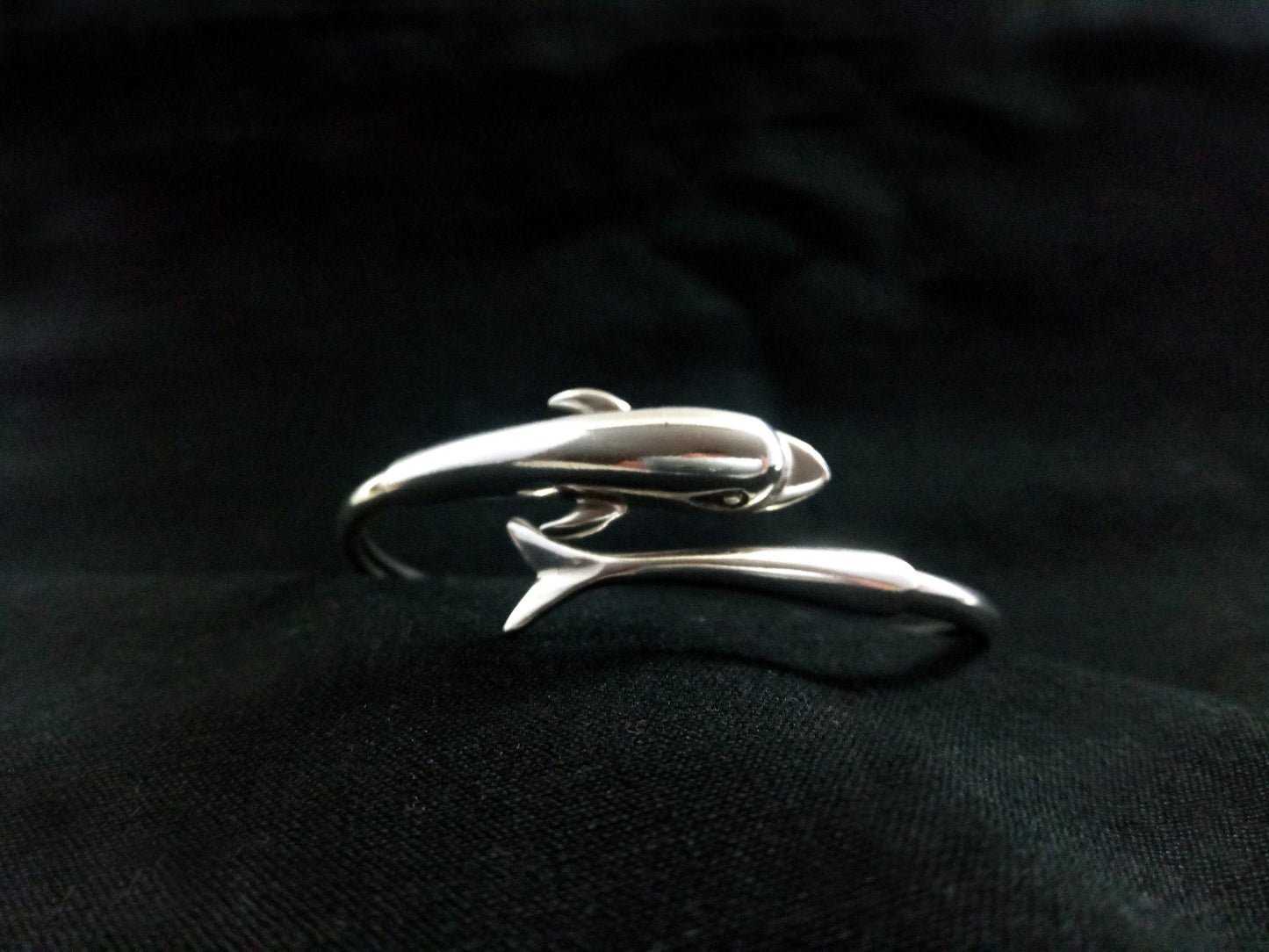 Sterling Silver 925 Dolphin Head Tail Greek Cuff bangle Bracelet, Dolphin Head Silver Bracelet, Greek Jewelry, Griechischer Armreif, Dolphin