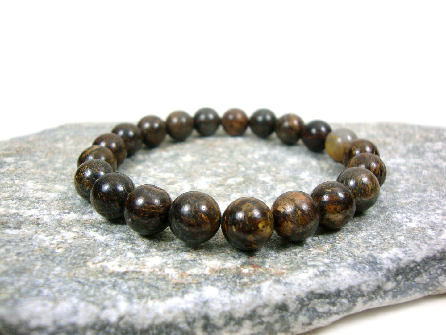 Natural Bronzite Brown Stones 8mm Bracelet, Brown Bronze Bronzite Bracelet, Gemstone Bracelet, Mens Womens Neutral Earth Tone Gift Bracelet