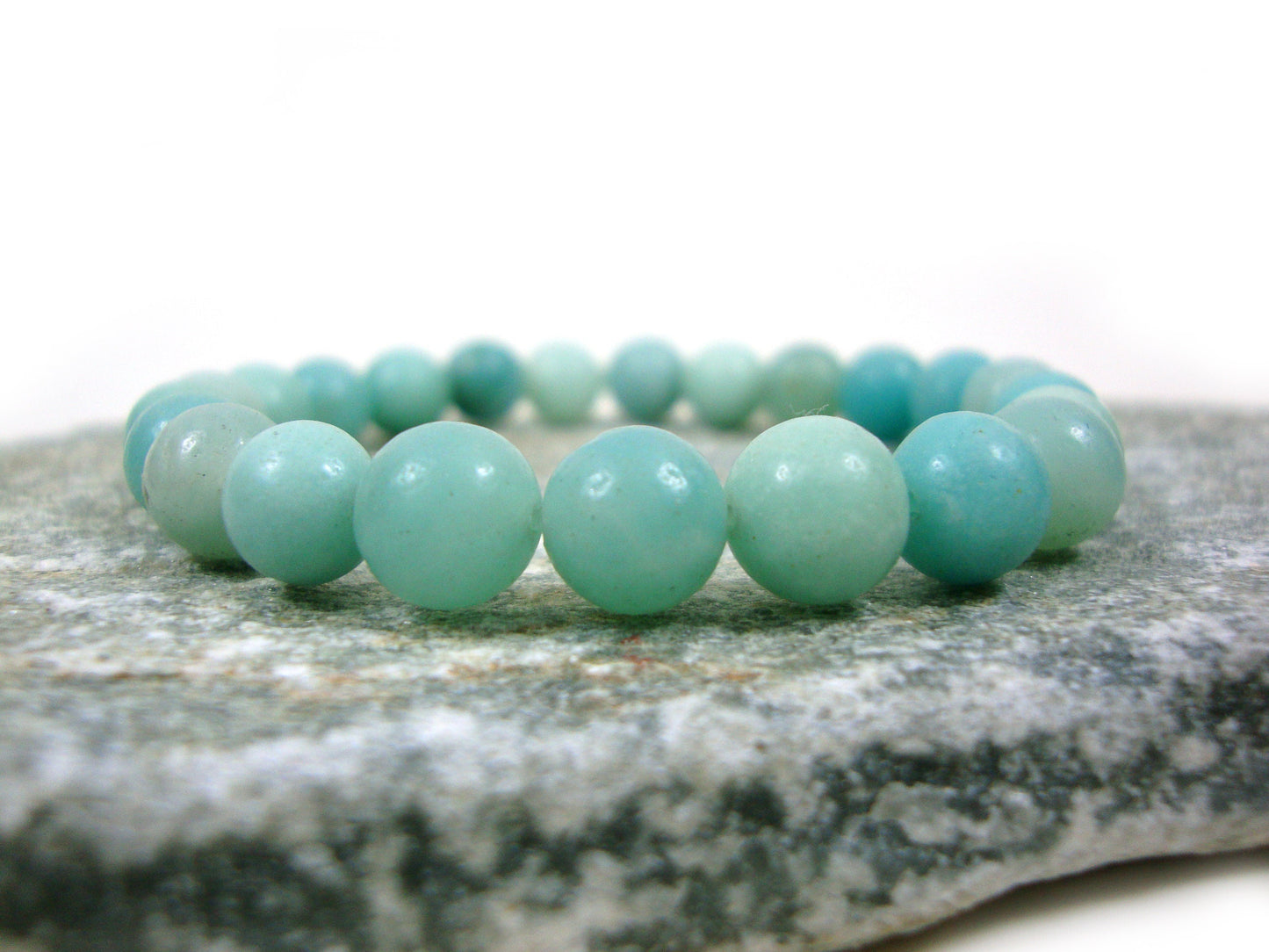 Natural Amazonite Blue Green Turquoise Color Stones 8mm Stretch Bracelet, Gemstone Bracelet, Summer Bracelet, Natur Echt Stein Armband