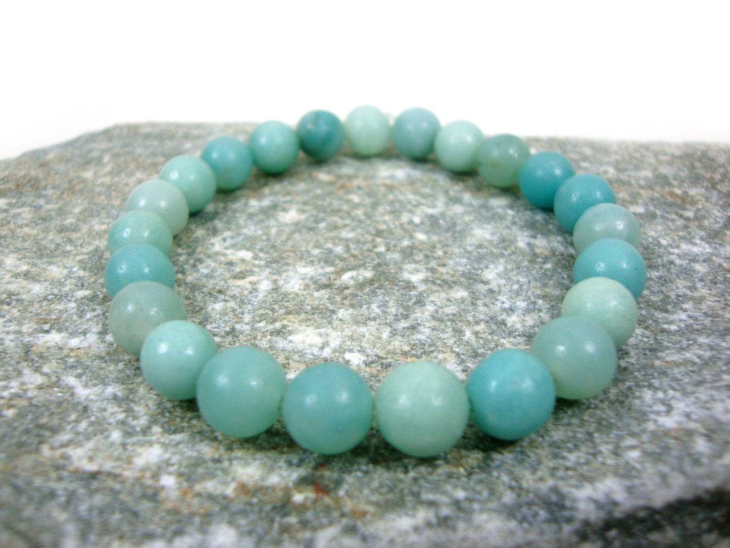 Natural Amazonite Blue Green Turquoise Color Stones 8mm Stretch Bracelet, Gemstone Bracelet, Summer Bracelet, Natur Echt Stein Armband