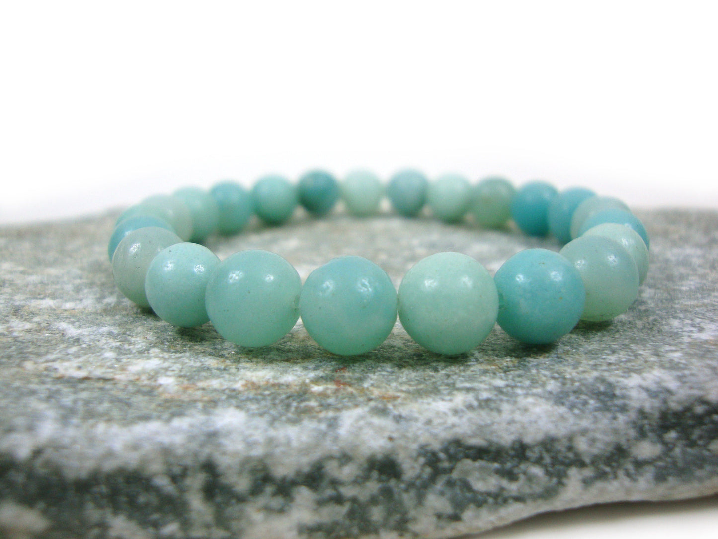 Natural Amazonite Blue Green Turquoise Color Stones 8mm Stretch Bracelet, Gemstone Bracelet, Summer Bracelet, Natur Echt Stein Armband