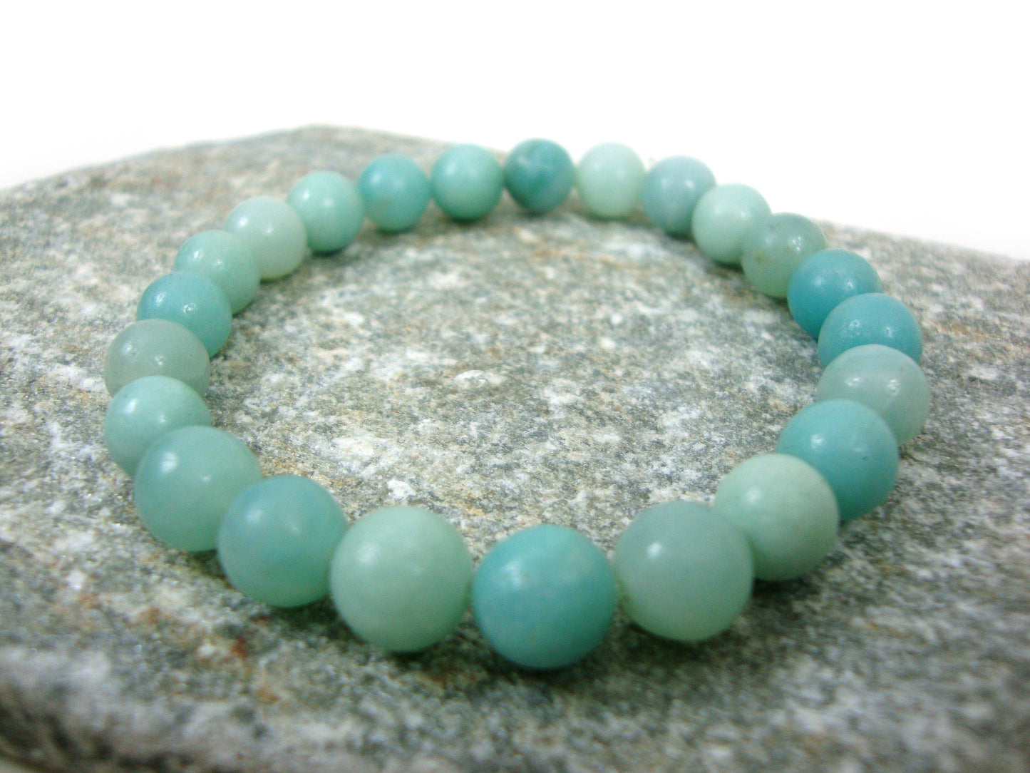 Natural Amazonite Blue Green Turquoise Color Stones 8mm Stretch Bracelet, Gemstone Bracelet, Summer Bracelet, Natur Echt Stein Armband