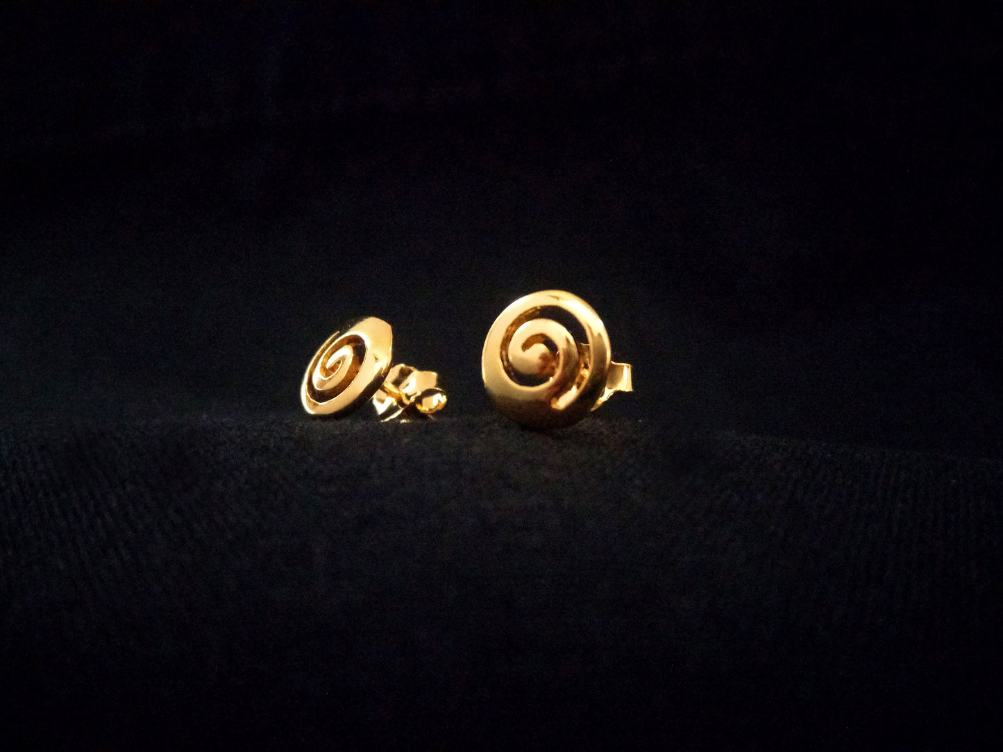 Sterling Silver 925 Meander Greek Small Stud Spiral Gold Plated 22K Earrings 9mm, Greek Stud Earrings, Griechisches Ohrringe Bijoux Grecque