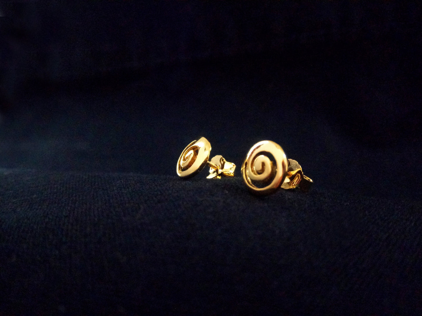 Sterling Silver 925 Meander Greek Small Stud Spiral Gold Plated 22K Earrings 9mm, Greek Stud Earrings, Griechisches Ohrringe Bijoux Grecque