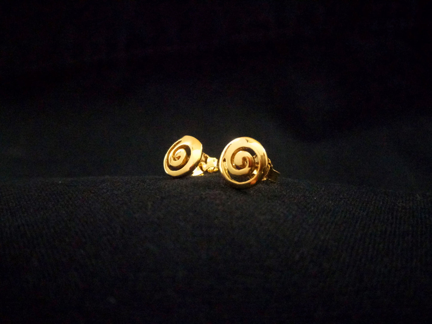 Sterling Silver 925 Meander Greek Small Stud Spiral Gold Plated 22K Earrings 9mm, Greek Stud Earrings, Griechisches Ohrringe Bijoux Grecque