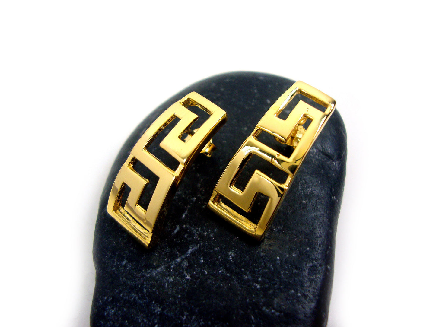 Greek Gold Plated Silver Earrings