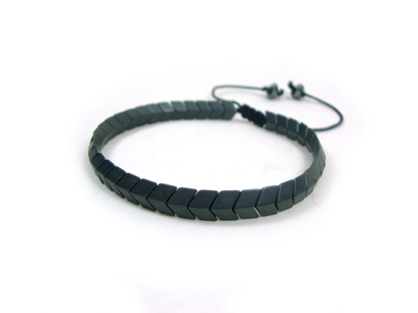 Hematite Arrow Men Women Unisex Adjustable Bracelet, Natural Matt Metal Gray Hematite Minimalist Modern Bracelet,Greek Health Stone Bracelet