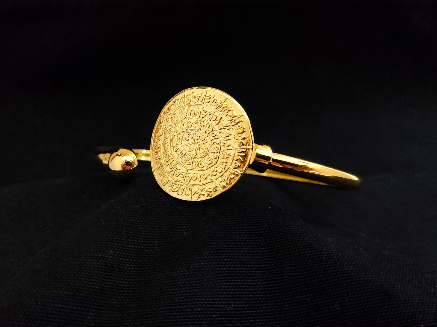 Phaistos Disc Cuff Bracelet
