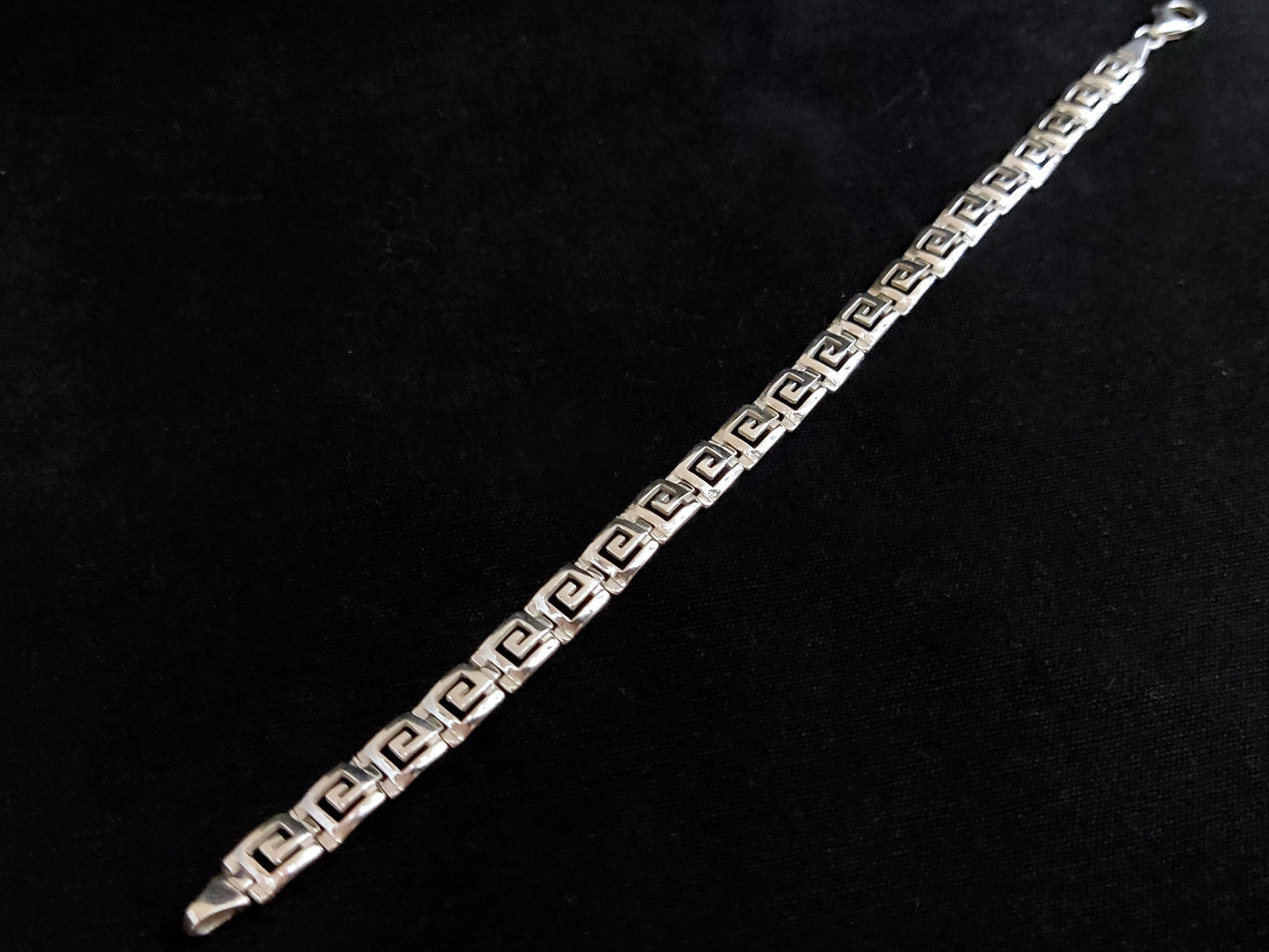 Sterling Silver 925 Ancient Greek Meander Modern Silver Greek Bracelet 6mm, Greek Jewelry, Griechische Silber Armband, Bracelet Grecque
