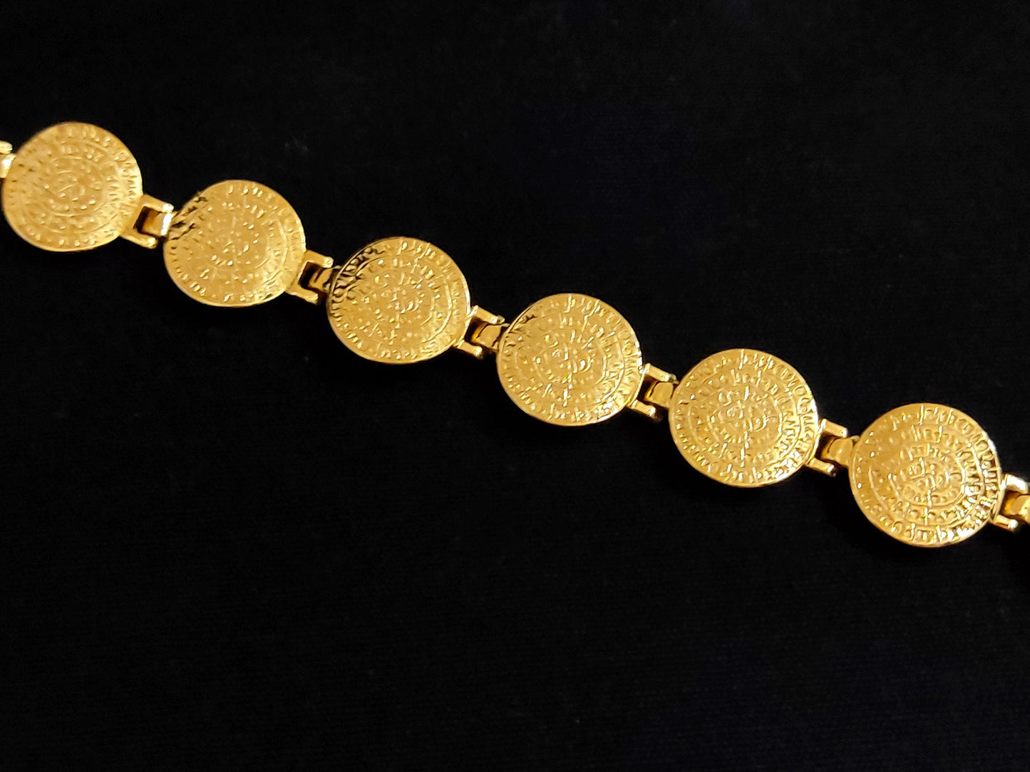 Sterling Silver 925 Phaistos Disc Minoan Gold Plated 22K Greek Bracelet 14mm, Greek Jewelry, Griechische Silber Armband, Bracelet Grecque
